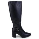 Bota Feminina Tanara Cano Longo Couro Preto - T9582