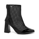 Bota Feminina Tela Cano Curto Bico Quadrado Confortável Luxo