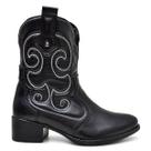 Bota Feminina Texana Cano Medio Country Confortavel Cor Preto 33 ao 40