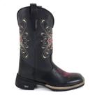 Bota Feminina Texana Couro Legítimo Bordada Cruz Country