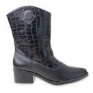 Bota Feminina Texana Metalizada Country Cano Médio Bico Fino