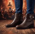 Bota Feminina Texana Salto Baixo Western Cano Curto Bico Fino Cor:PretoTamanho:37