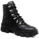 Bota Feminina Tratorada Cadarço Cano Médio Moderna Conforto Bota Feminina Tratorada Cadarço Cano Médio Moderna Conforto