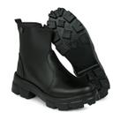 Bota Feminina Tratorada Cano Médio Preto Estilosa e Confortável Chelsea