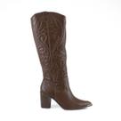 Bota Feminina Via Marte Cano Alto Salto Bloco Confortável 079-012-01 Tamanho:37Cor:MASCAVO