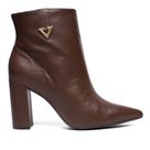 Bota Feminina Via Marte Cano Curto Couro Com Strass Marrom