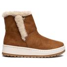 Bota Feminina Via Marte Cano Médio Camurça Caramelo/Branco