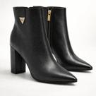 Bota Feminina Via Marte Couro Legítimo Salto Alto Bloco