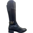 Bota feminina via uno 050441 cano longo 37cm ziper lateral