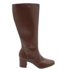 Bota feminina via uno cano longo salto bloco 172064 abaixo do joelho