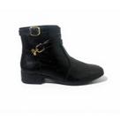 Bota feminina via uno montaria calce facil ziper lateral 827016