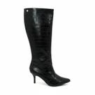 Bota Feminina Via Uno Original 156087 Bico Fino Salto Alto Fino Medio Over
