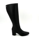 Bota Feminina Via Uno Original 172064 Salto Medio Over Ziper Cano Longo