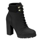 Bota Feminina Vizzano Cadarços Salto Bloco Preta Bota Feminina Vizzano Cadarços Salto Bloco Preta