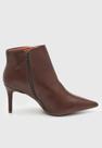Bota Feminina Vizzano Cano Curto Salto Alto Agulha Bico Fino Cor:Marrom CaféTamanho:34