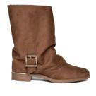 Bota Feminina Vizzano Cano Médio Capa Fivela Caramelo
