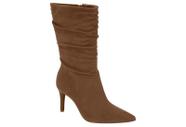 Bota Feminina Vizzano Cano Médio Com Salto Fino E Efeito Slouchy Camel Bota Feminina Vizzano Cano Médio Com Salto Fino E Efeito Slouchy Camel