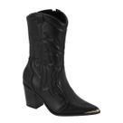Bota Feminina Vizzano Confortavel Country Texana Salto Bloco Moda Casual Outono Inverno Ref: 3113.101
