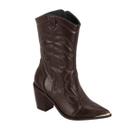 Bota Feminina Vizzano West Texana Bico Fino Moda Cacau Bota Feminina Vizzano West Texana Bico Fino Moda Cacau