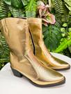 Bota Feminina Western Metalizada Inverno Tendência