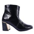 Bota Feminina Zariff Cano Curto com Detalhe Dourado T6616-126 Preto Bota Feminina Zariff Cano Curto com Detalhe Dourado T6616-126 Preto