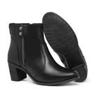 Bota Feminina Zíper Lateral Cano Curto Confortável Preta