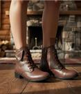 Bota Feminino Coturno Montaria Cano Curto Zíper Confortável