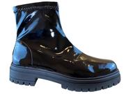 Bota Feminino Preto Verniz Solado Tratorado Bota Feminino Preto Verniz Solado Tratorado
