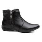Bota Flat Couro Feminina Zíper Embutido Moda Inverno Elegante Resistente Sola Rasteira Confortável Bota Flat Couro Feminina Zíper Embutido Moda Inverno Elegante Resistente Sola Rasteira Confortável