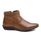 Bota Flat Couro Feminina Zíper Moda Minimalista Inverno Resistente Sola Rasteira