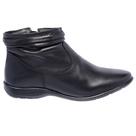Bota Flat em Couro Feminino Rasteira Zíper Borda Camada Resistente Confortável