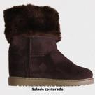 Bota forrada feminina fagiovan café 08636