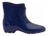 Bota Galocha Borracha Feminina Cano Curto Azul Pvc N 39