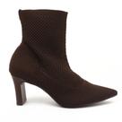 Bota Giulia Domna Salto Barra Médio Bico Fino Knit
