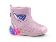 Bota Infantil BIBI Space Luz Led Detalhes Asas Arco Íris Feminino