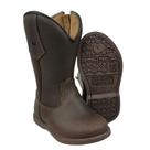 Bota Infantil Caminhos Da Roça Bico Redondo Couro Liso Café Com Zíper RefKI063
