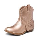 Bota Infantil DREAM PAIRS Estilo Cowgirl com Zíper no Tornozelo e Tassel Ouro Rosé