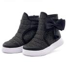 Bota Infantil Feminina Cano Alto Menina Preta/Brilho Mz Shoes