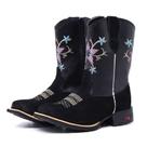 Bota Infantil Feminina Flor Nova Menina Boiadeira Texana Country