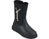 Bota Infantil Feminina Pampili Cano Médio Preta Luxo 478001