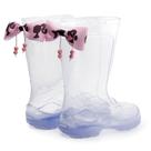 Bota Infantil Galocha Transparente Com Laço da Barbie Rosa