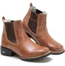 Bota Infantil Masculina RR Botas Lisa em Couro Cano Curto com Elastico Bico Quadrado