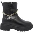 Bota Infantil Menina Coturno Casual Dia a Dia Passeio Escola Tratorado com Corrente Conforto Pampili 681.043