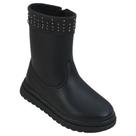 Bota Infantil Menina Pampili Flora Cano Médio na cor Preta Tamanho:30