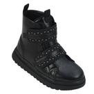 Bota Infantil Menina Pampili Flora na cor Preta com Tachas Tamanho:30