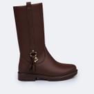 Bota Infantil Menina Pampili Safira Cano Alto Marrom