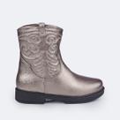 Bota Infantil Menina Safira Western Grafite Metalizado Pampili