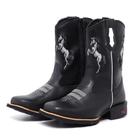 Bota Infantil Texana Cavalo Preto Menino Peao