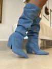 Bota Jeans cano sanfonado