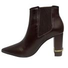 Bota Jorge Bischoff Feminina Salto Alto Marrom Couro